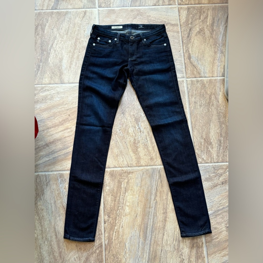AG Adriano Goldschmeid Jeans The Legging Ankle Super Skinny Crop 26 dark blue